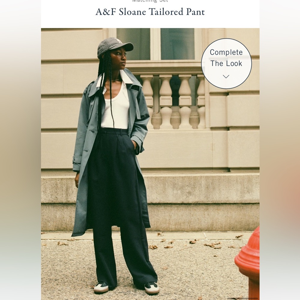 Abercrombie NWT Sloane tailored ultra high & wide black trousers size 28 size 6